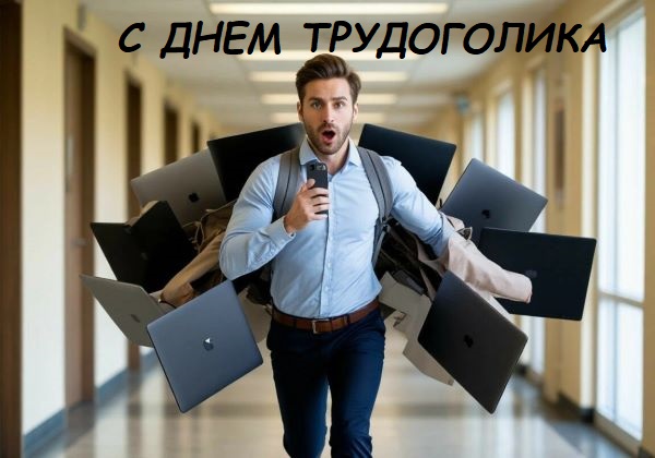 картинка про трудоголика для офисного рабочего